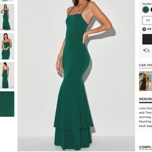 NWT - Tier and There Hunter Green Tiered Trumpet Hem Maxi Dress